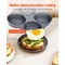 4-Cup Egg Pan Nonstick Aluminum Omelette Skillet with Lid Oil Brush Scraper for Gas & Induction